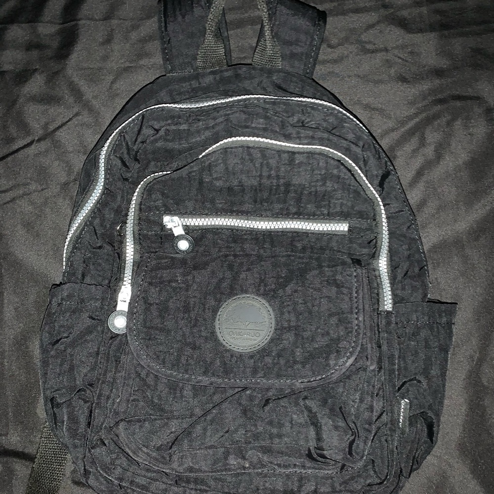 Oakarbo / black mini backpack / 7 pockets / nylon